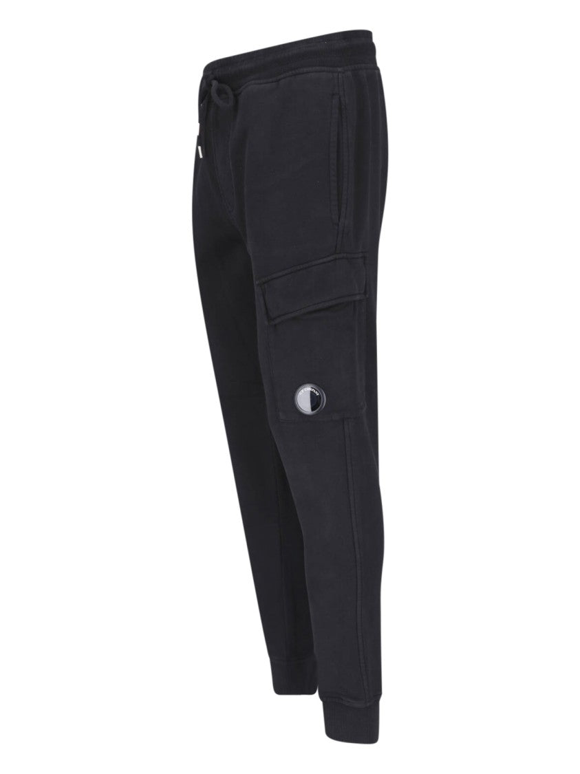 C.P. Company Black Cargo Cotton Slim Sweatpants