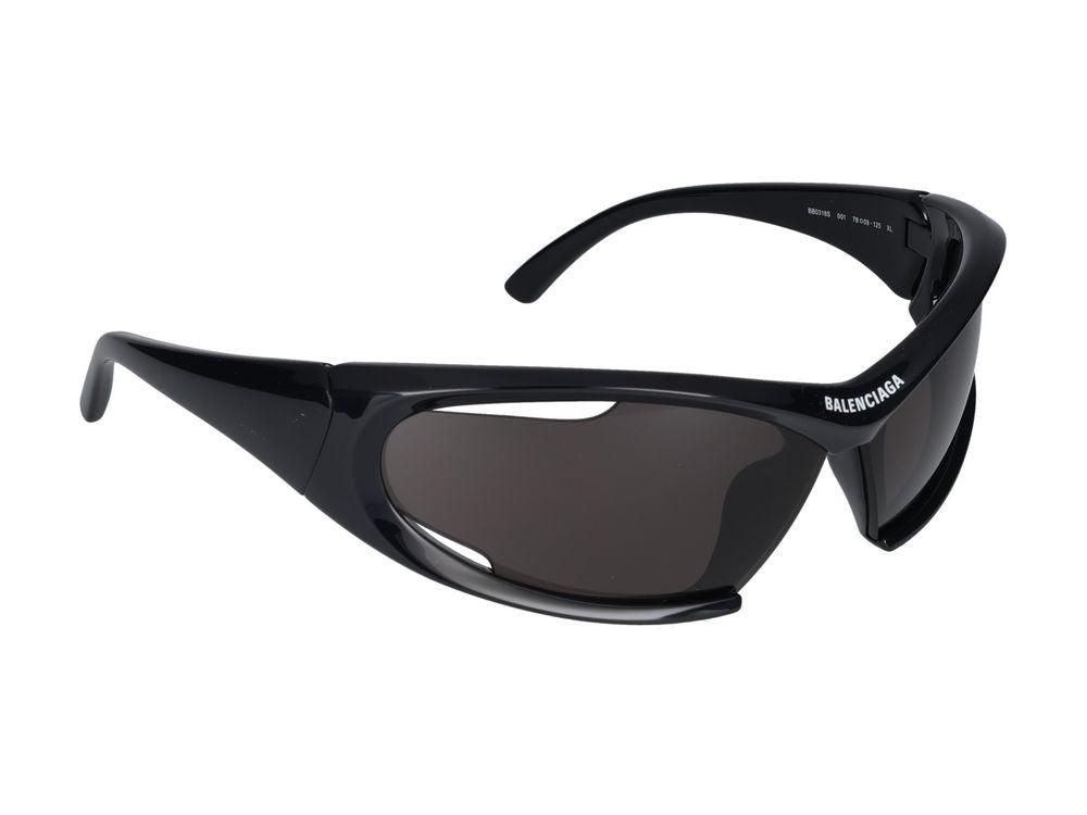 Balenciaga Black Bb0318s Wraparound Sunglasses