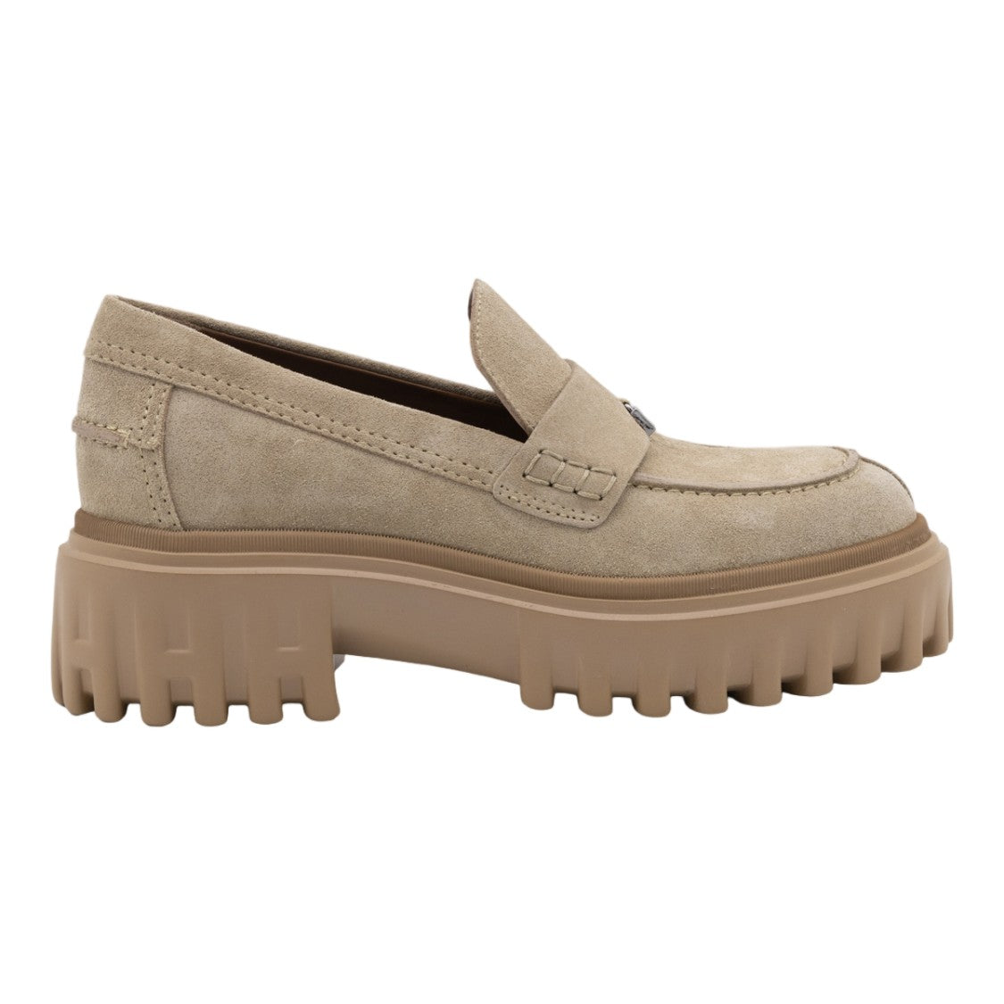 Hogan Chunky Sole Moccasin-Style Flats With Decorative Strap