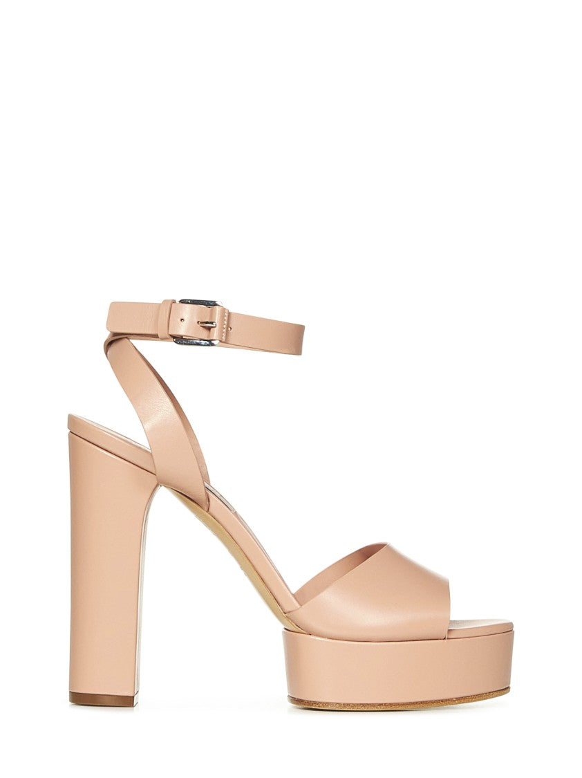 Casadei Soft Nappa Leather Sandals With 120 Mm Heel