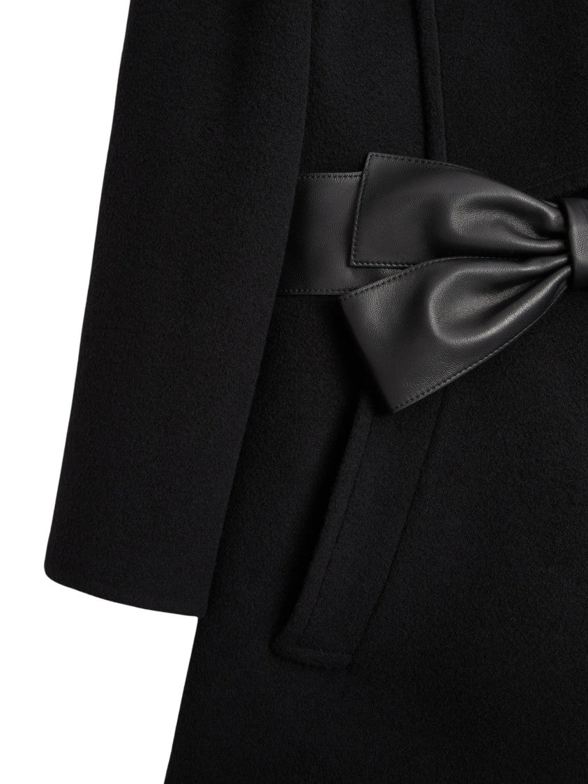 Valentino Black Wool-Cashmere Shawl Lapel Coat