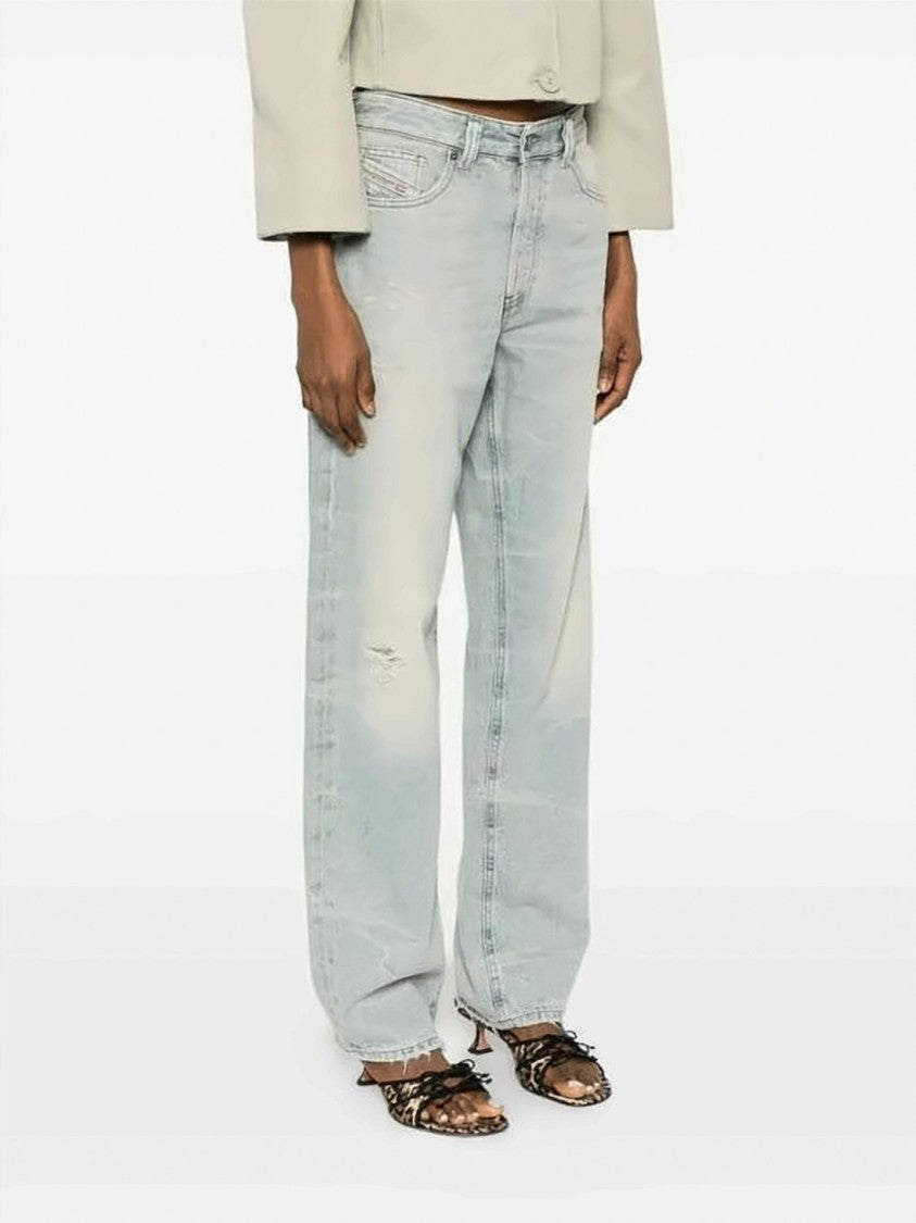 Diesel Light-Wash Denim Jeans With Relaxed Straight-Leg Fit