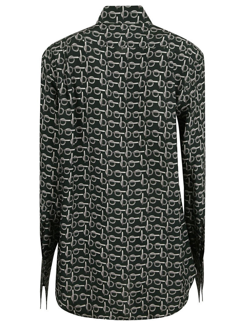 Burberry Repeating Pattern Mulberry Silk Shirt