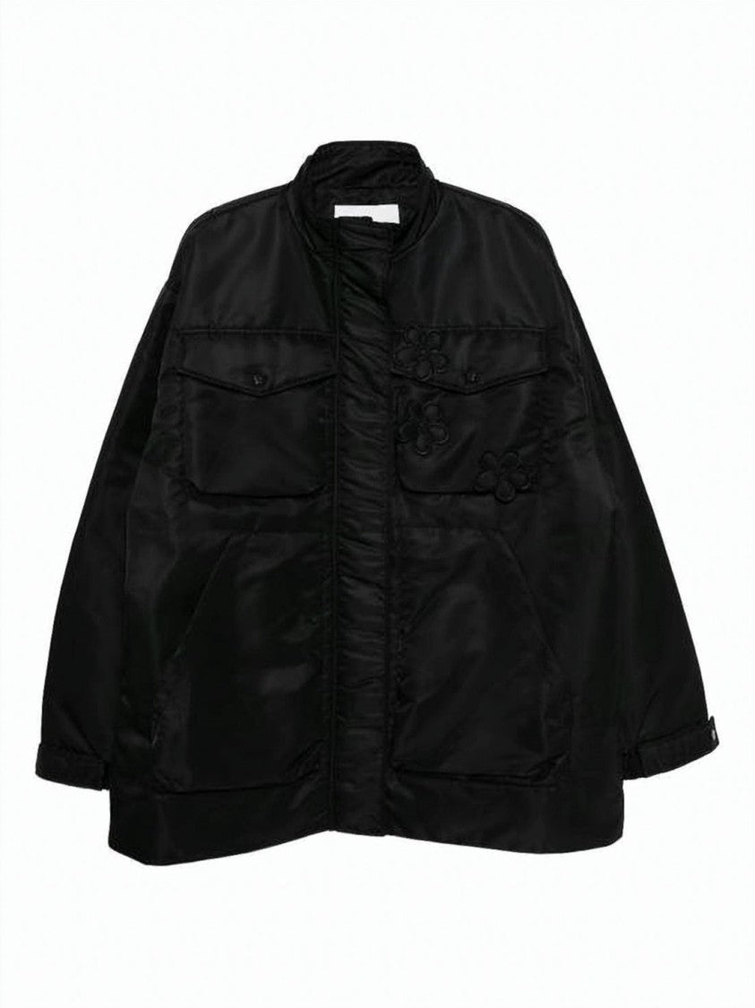 Cecilie Bahnsen Boxy Black Jacket With High Collar