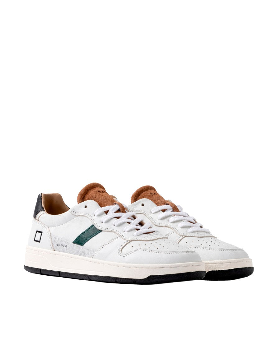 D.A.T.E Court 2.0 Vintage White-Leather Sneaker