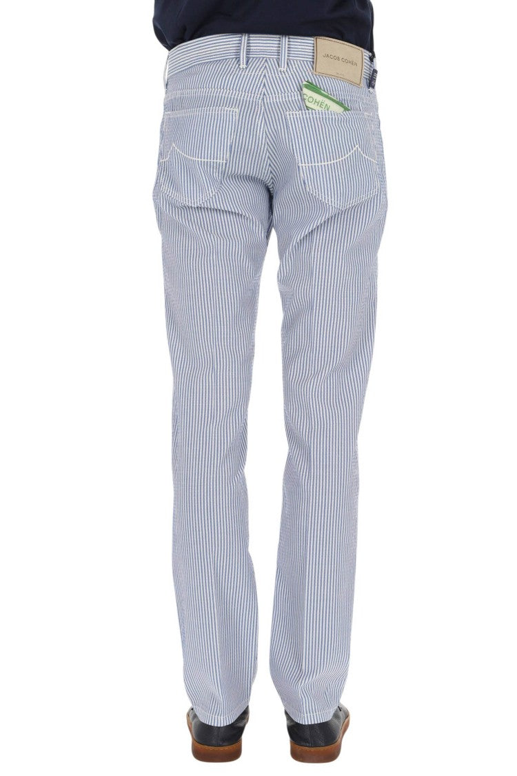 Jacob Cohen Striped Embossed Virgin Wool Pants
