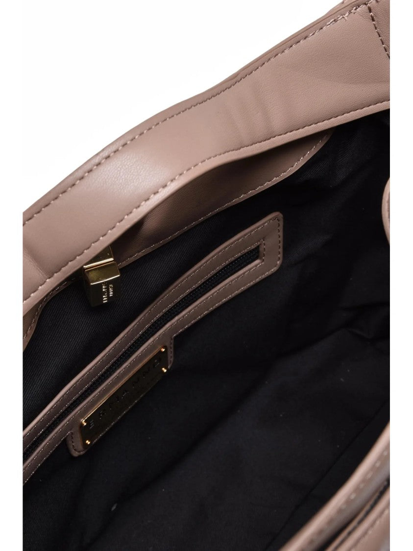 Ermanno Firenze Rachele Handbag With Quilted Embossed Design And Combination Lock