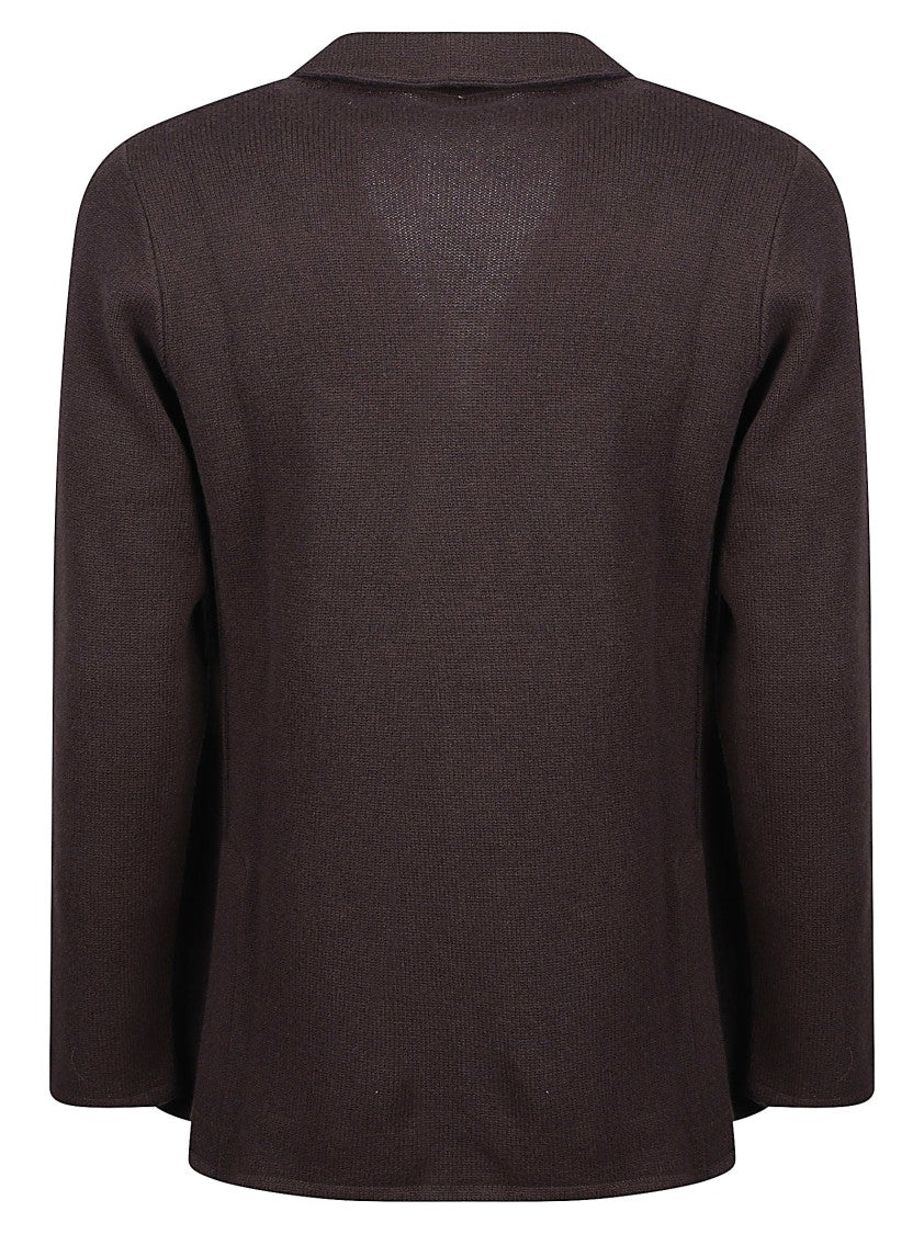 Lardini Ribbed Virgin Wool-Blend Knit Blazer