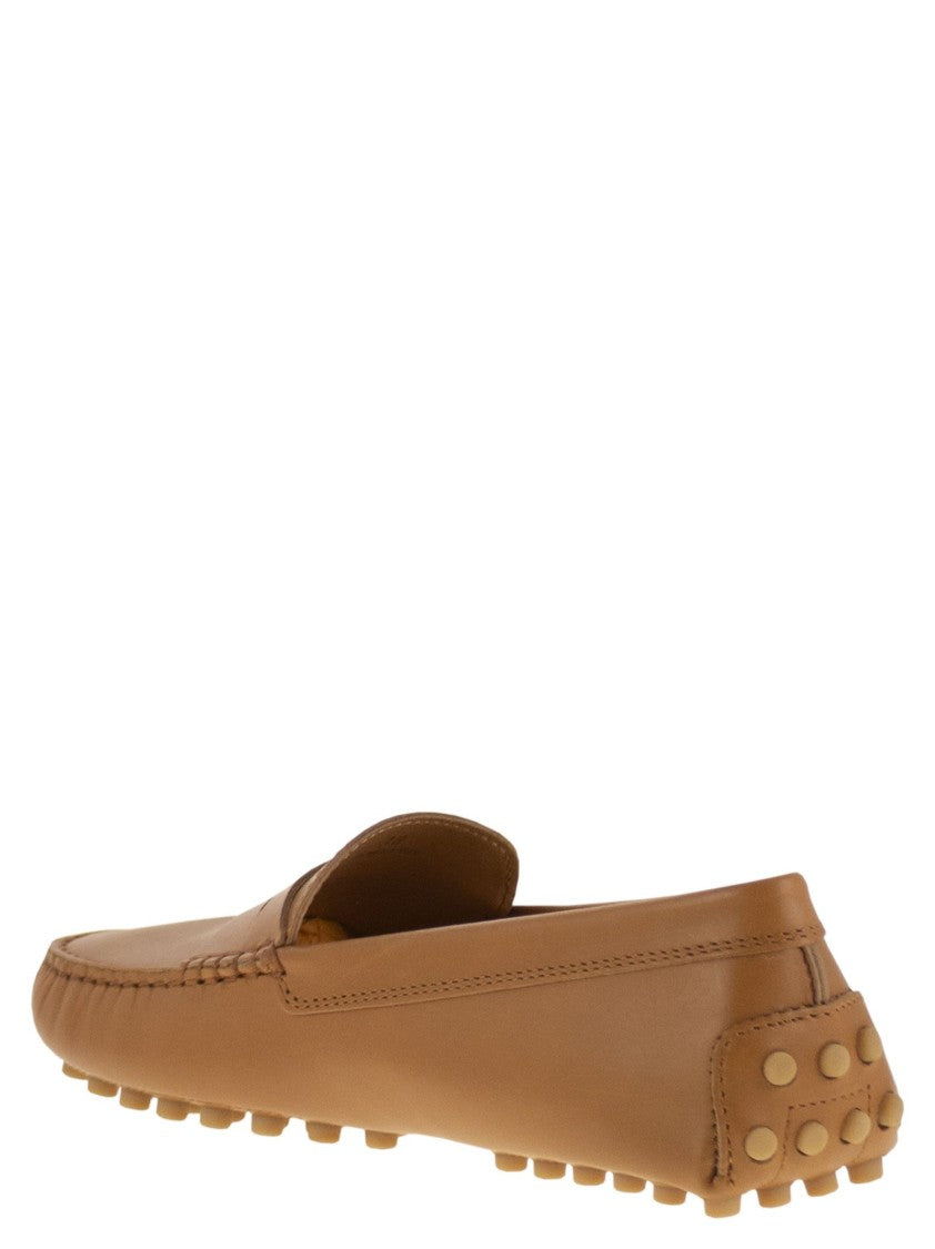 Tod's Leather Moccasin Rubber Sole