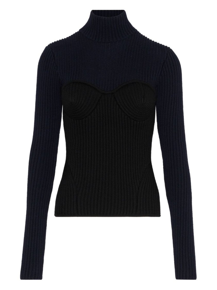 Jean Paul Gaultier Ribbed Merino Wool Turtleneck Sweater
