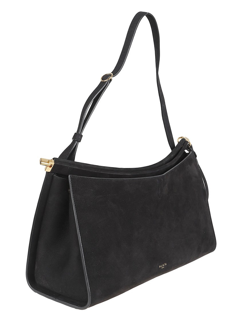Alaïa Rectangular Black Calf Leather Shoulder Bag
