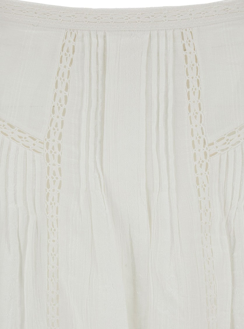 Isabel Marant Étoile Jorena' Mini White Asymmetric Skirt In Cotton Blend