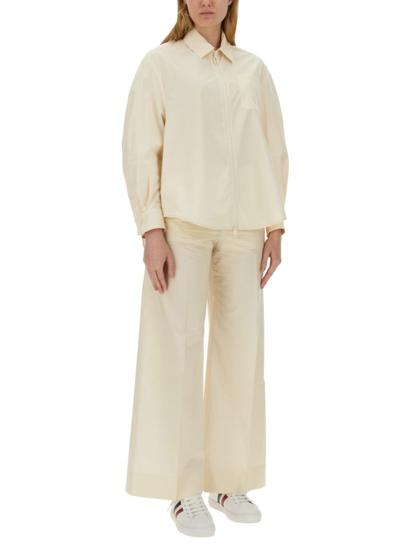 Moncler Cotton Poplin Pants With Straight Leg Silhouette