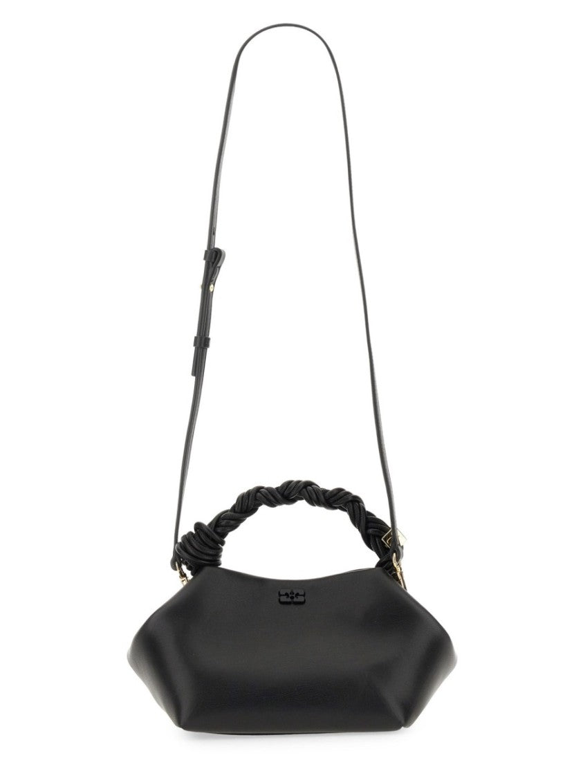 Ganni Structured Small Handbag With Twisted Handle And Detachable Strap