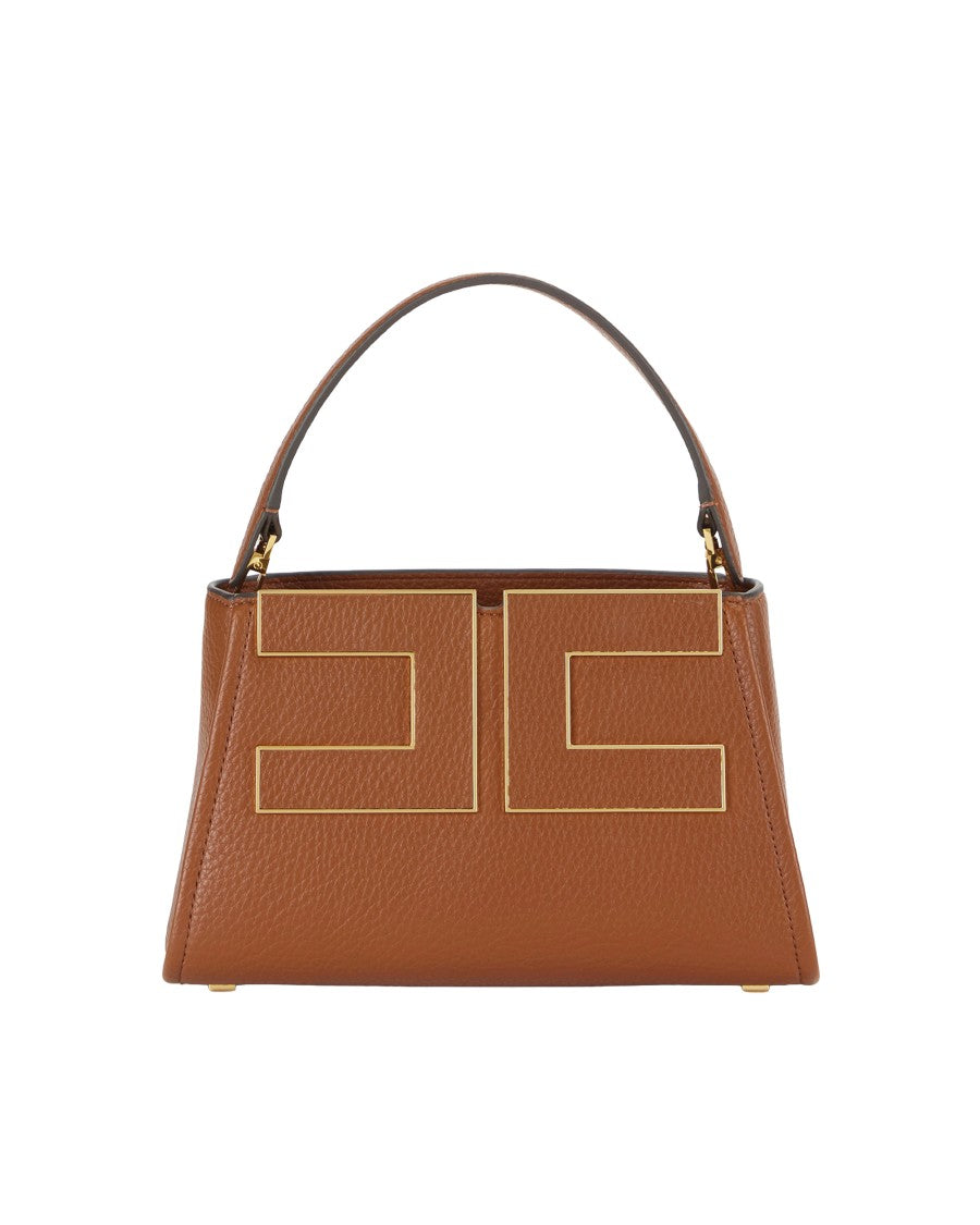Elisabetta Franchi Textured Leather-Finish Handbag With Gold-Tone Hardware