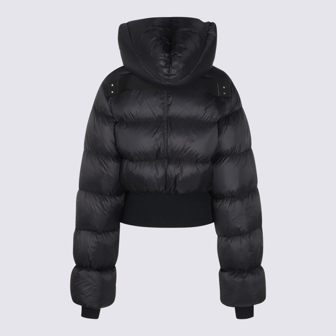 Rick Owens Cropped Puffer Coat With Padded Hood And Snap-Button Pockets