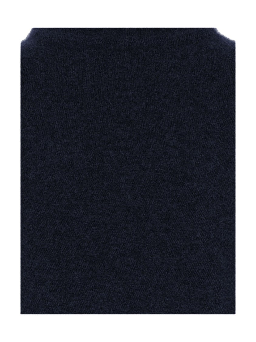 Vince Dark Navy Cashmere Turtleneck Sweater With Ribbed Accents