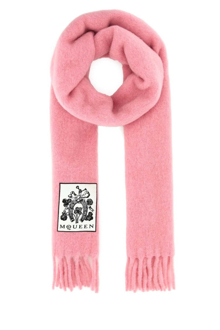Alexander Mcqueen Pink Alpaca Blend Scarf