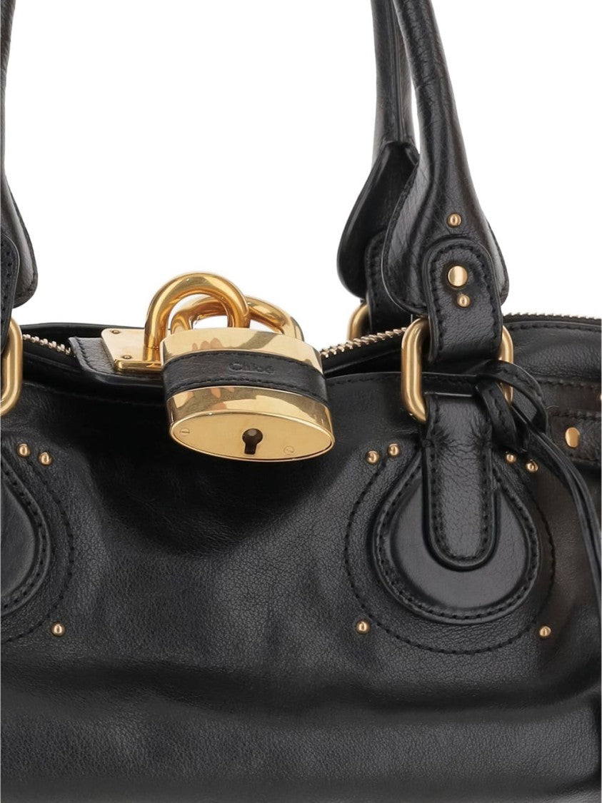 Chloé Black Grained Buffalo Leather Paddington Bag