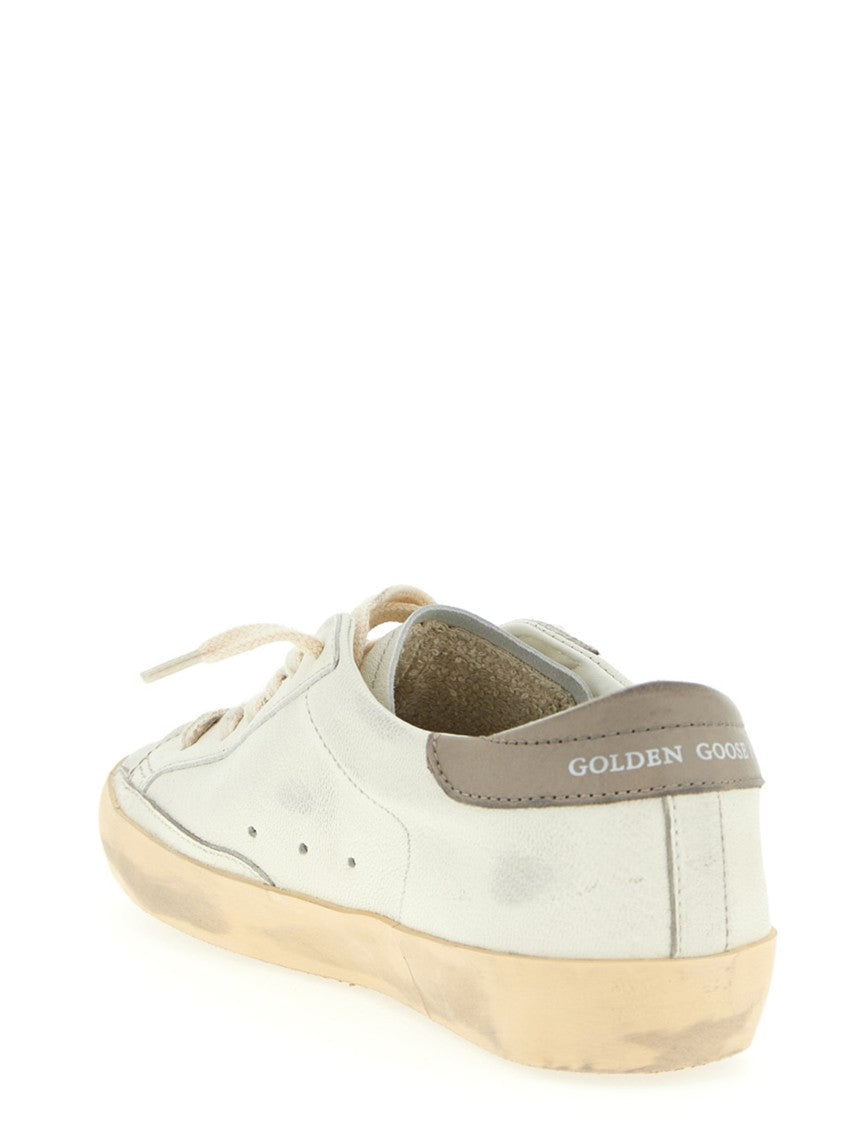 Golden Goose Worn-Effect Leather Low-Top Sneakers With Contrasting Pink Star