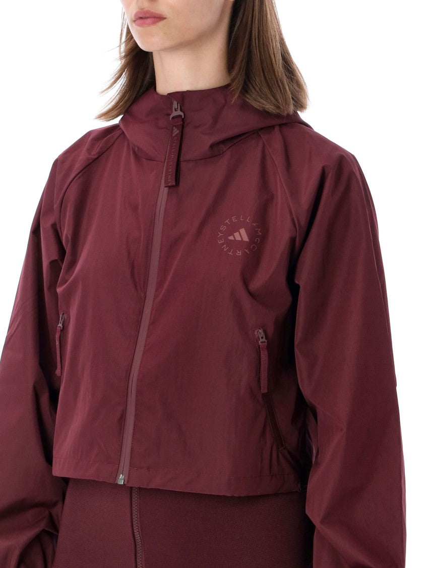 Adidas By Stella Mccartney Cropped Boxy Zippered Hooded Track Jacket