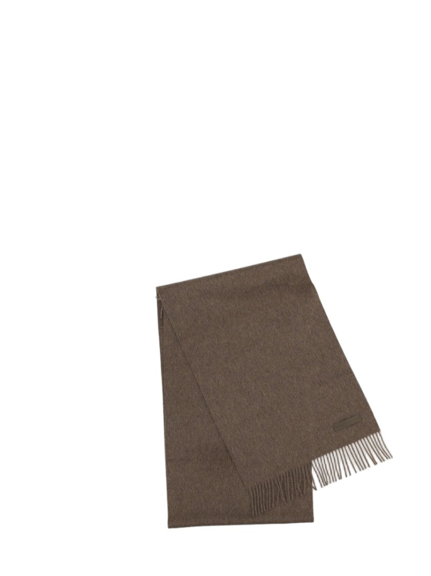 Zegna Grey Finely Woven Fringed Cashmere Scarf