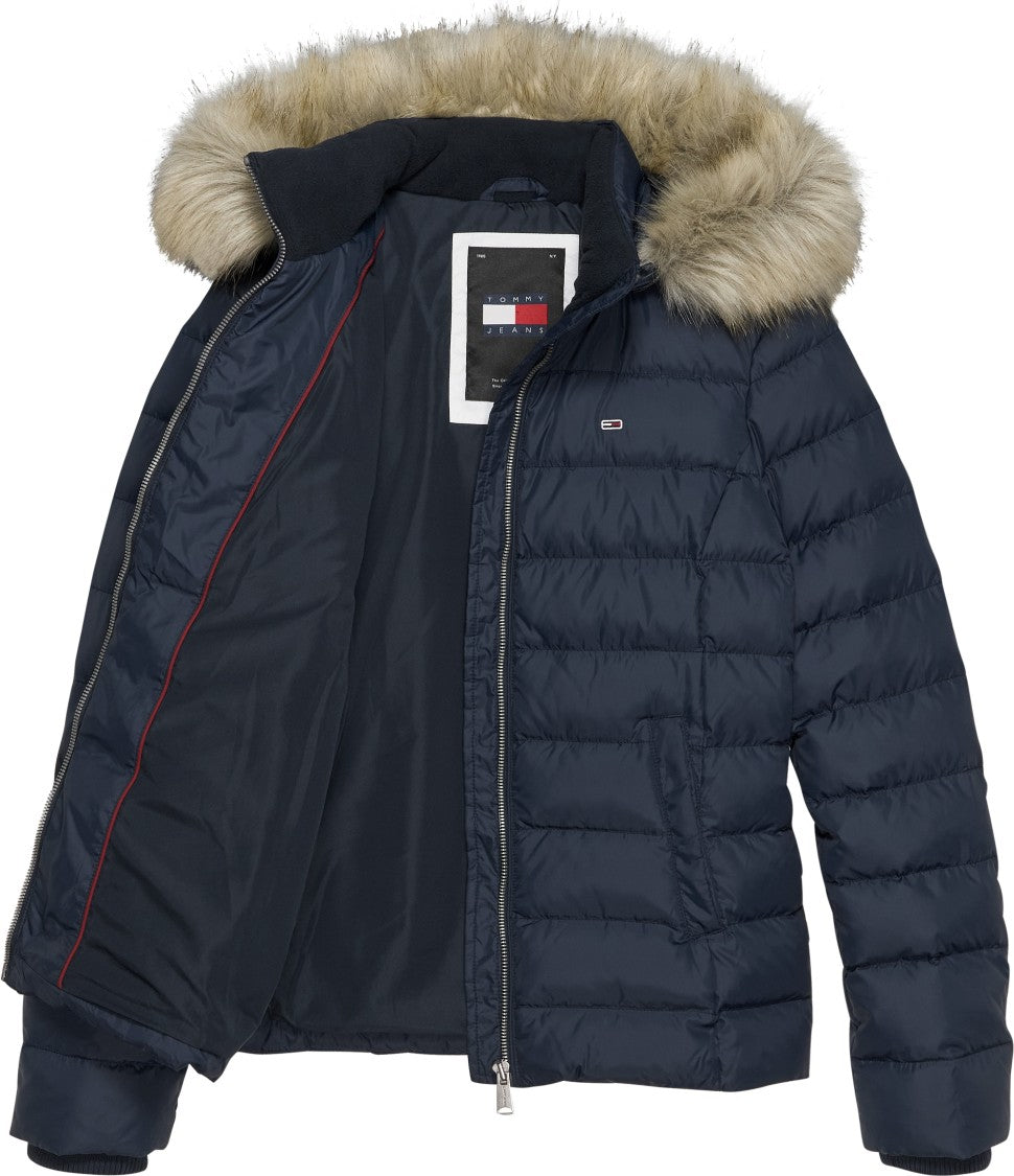 Tommy Jeans Fitted Down Jacket Removable Faux Hood