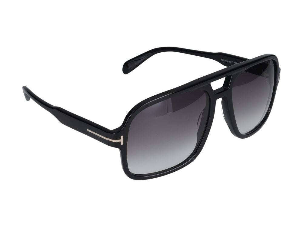 Tom Ford Black Double Bridge Oversized Square Sunglasses
