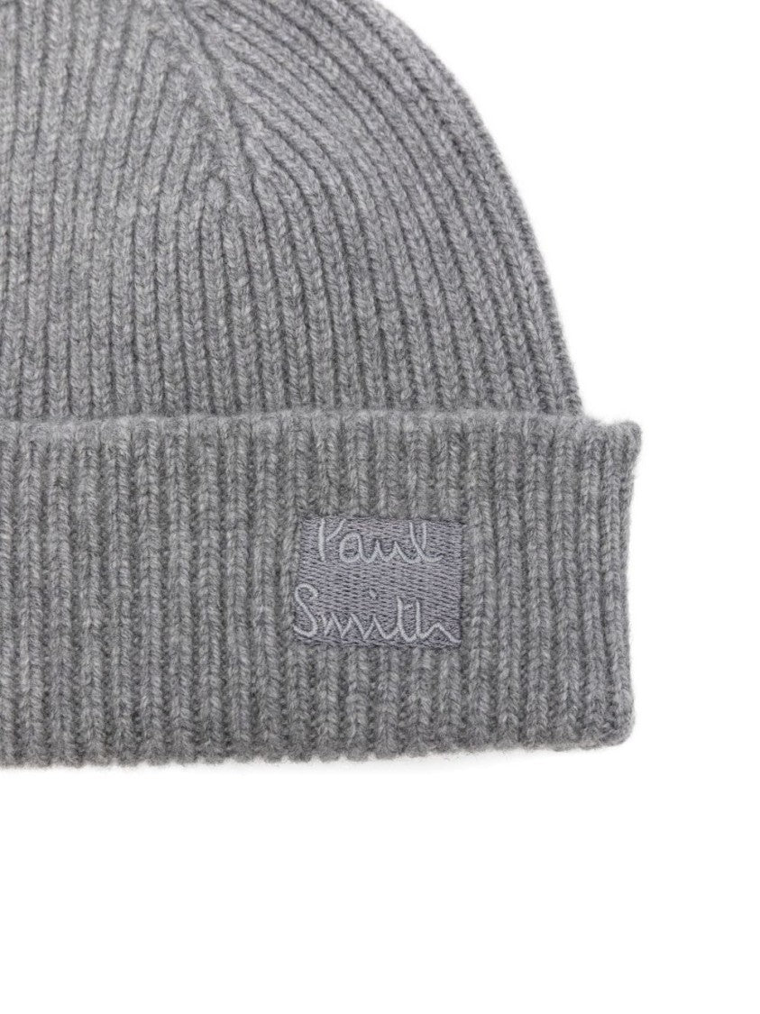 Paul Smith Ribbed Wool-Cashmere Blend Hat With Embroidered Patch