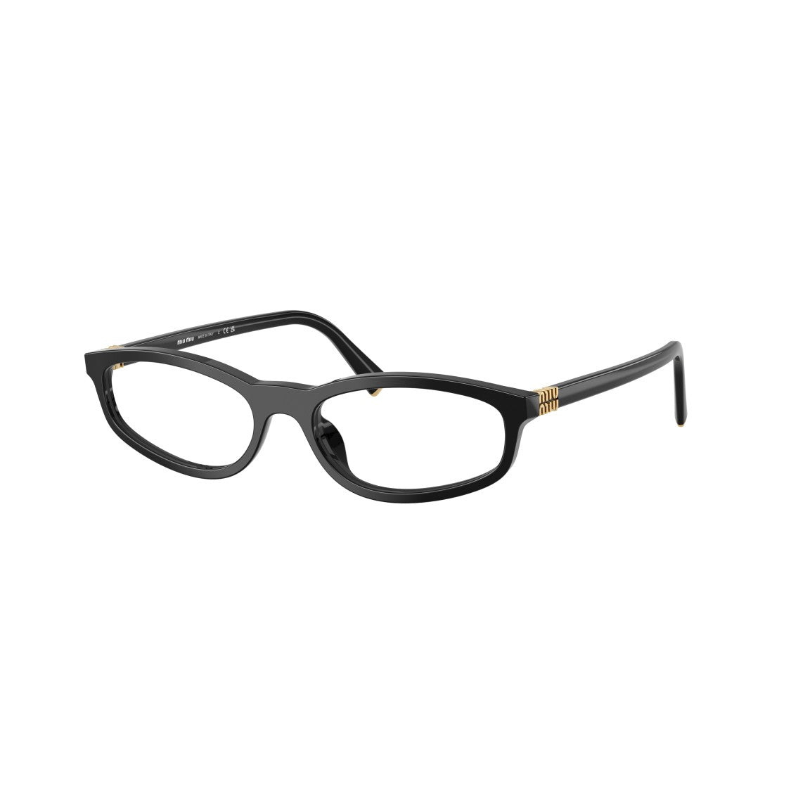 Miu Miu 0Mu 01Zv Rectangular Black Acetate Eyeglasses