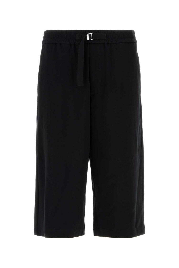 Ami Black Cotton Bermuda Shorts