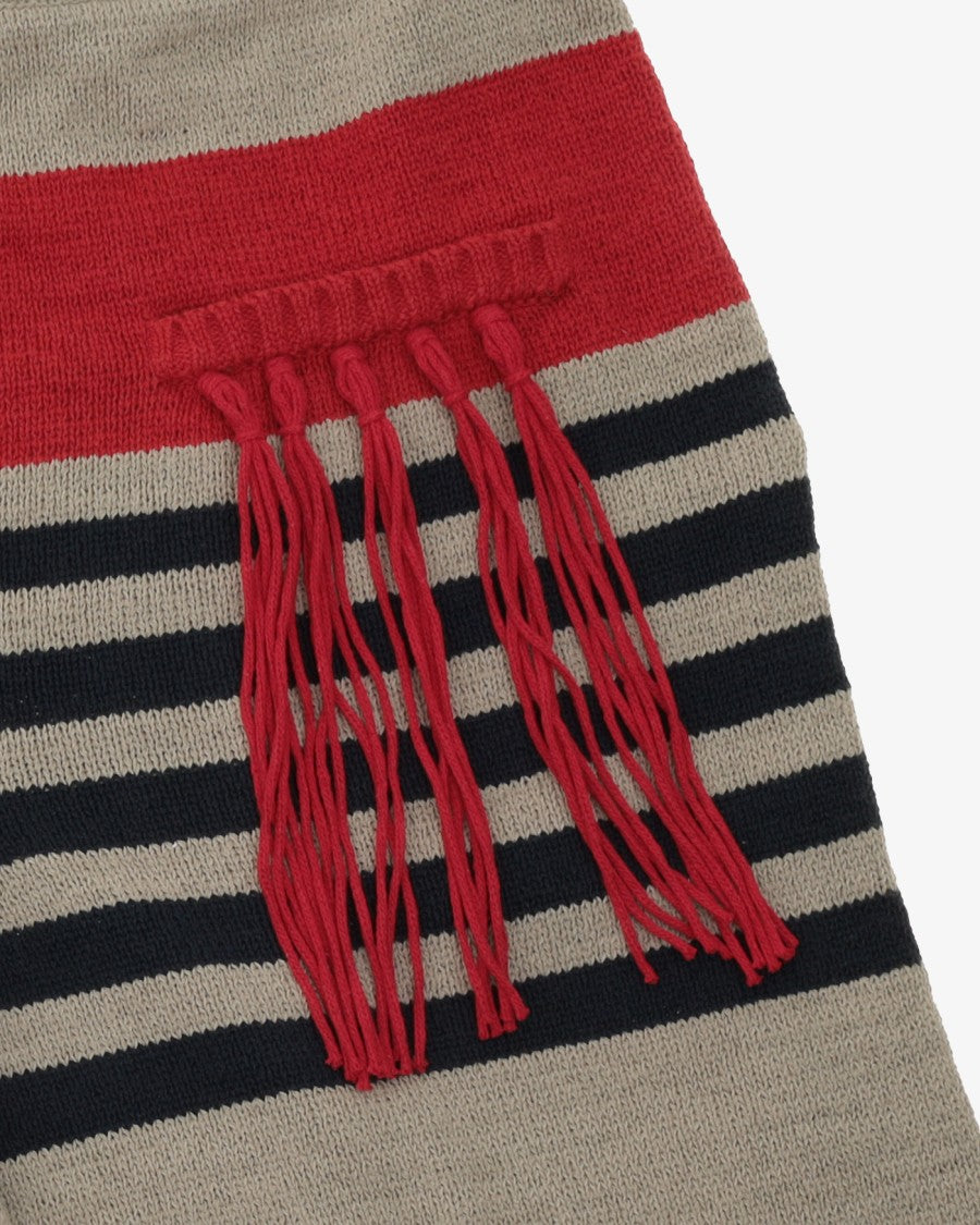 Craig Green Knitted Stripe Shorts With Fringe Detailing