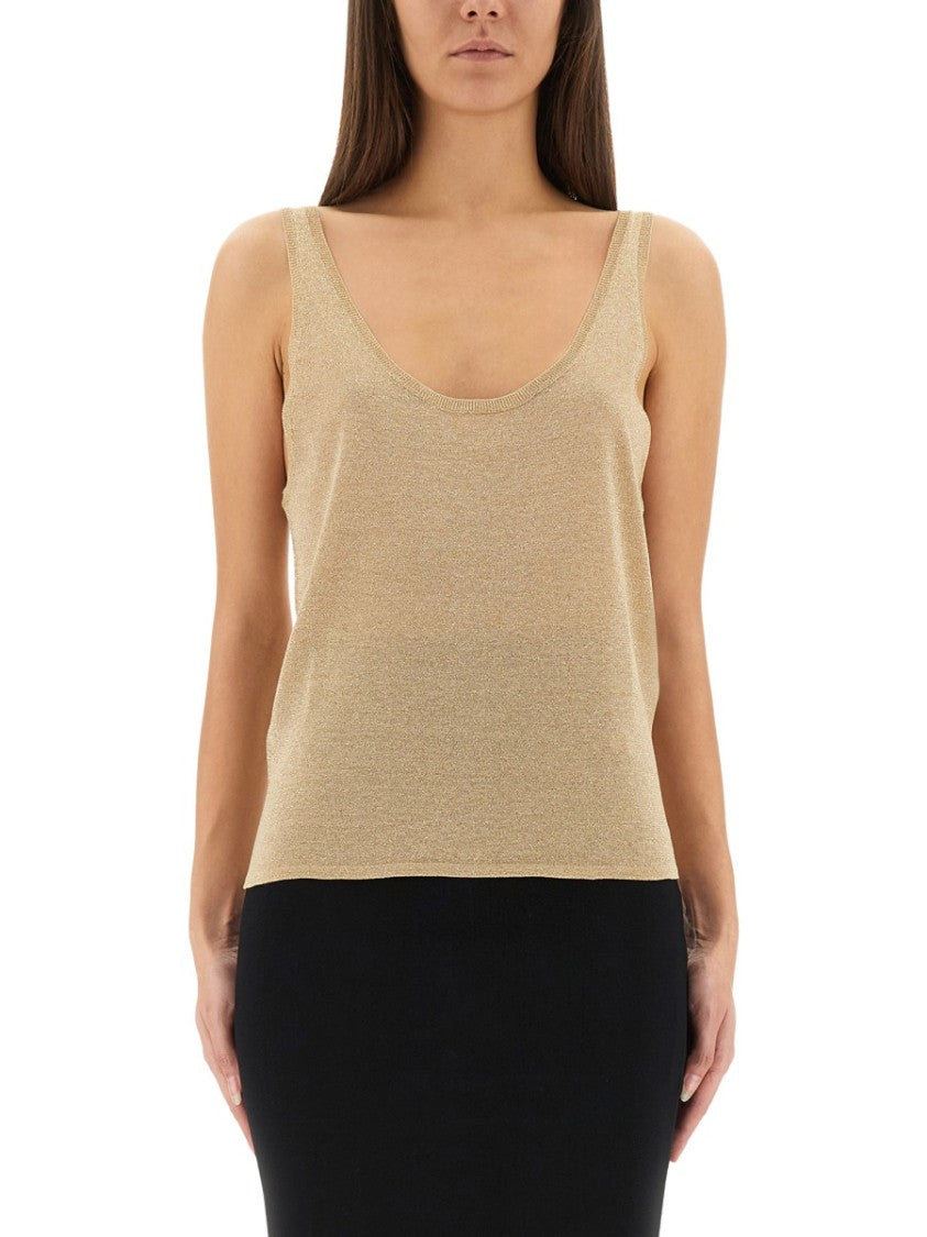 Saint Laurent Lurex Knit Tank Top