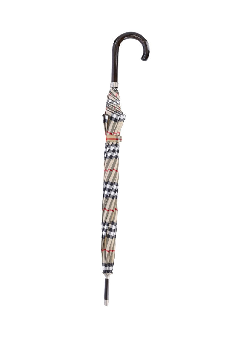 Burberry Classic Plaid Umbrella With Curved Handle