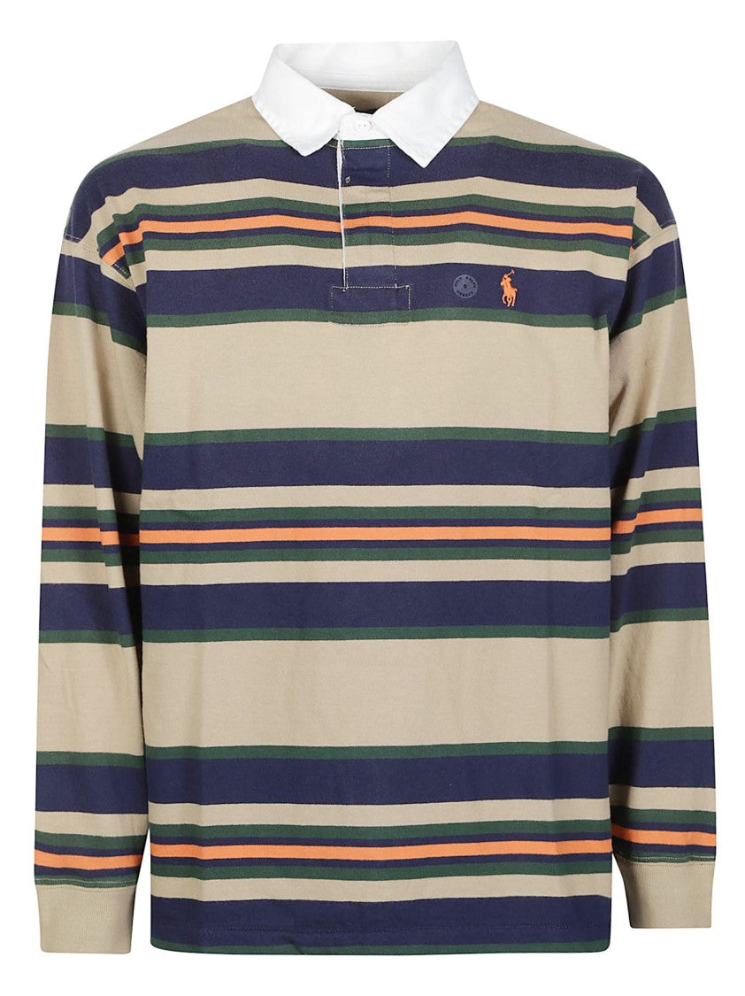 Polo Ralph Lauren Horizontal Striped Long-Sleeve Cotton Polo Shirt