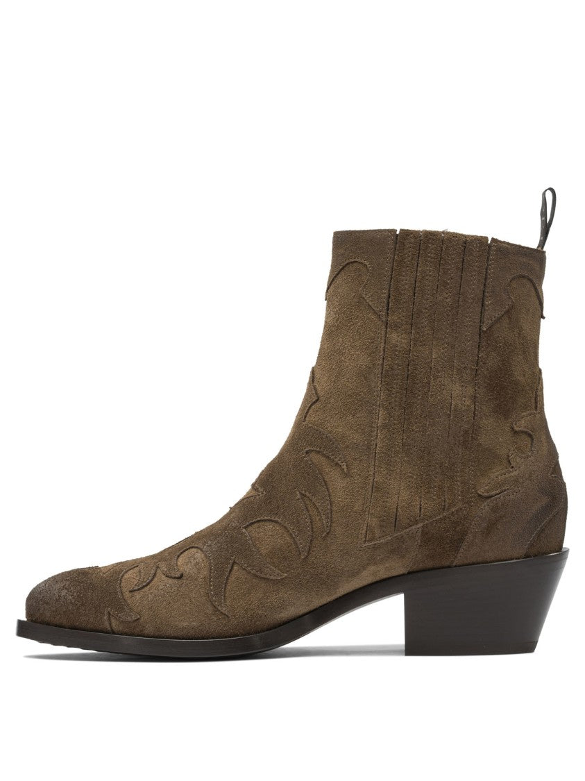 Sartore Pointed Toe Suede Ankle Boots