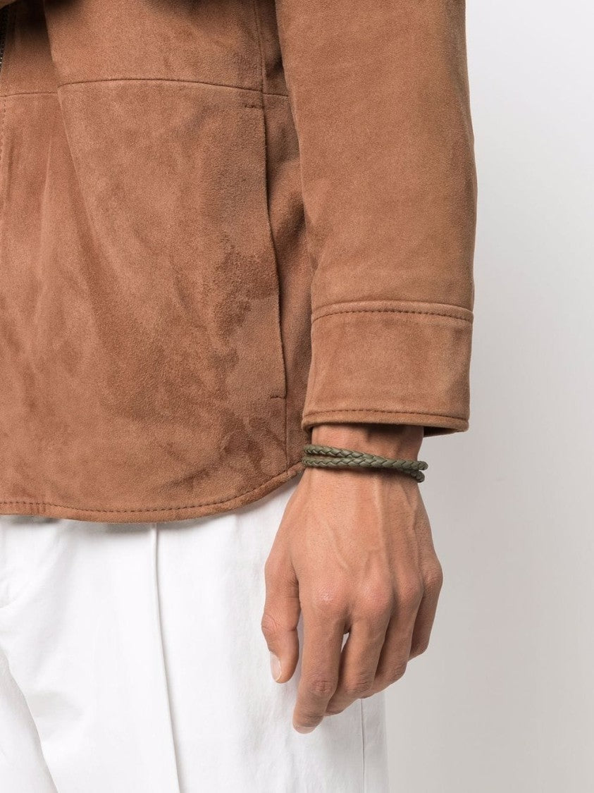 Tod's Braided Bracelet With Metallic Clasp And Logo Detail