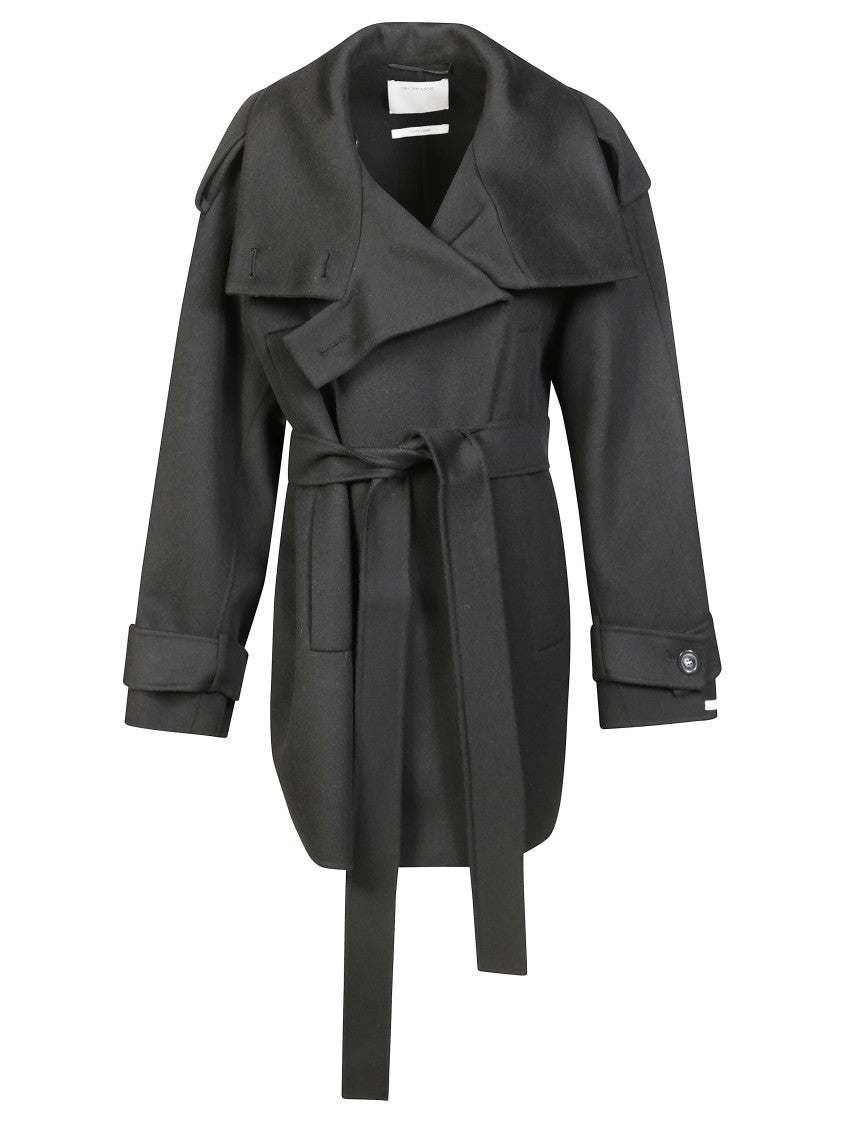 Sportmax Black Bouquet12 Double Breasted Coat