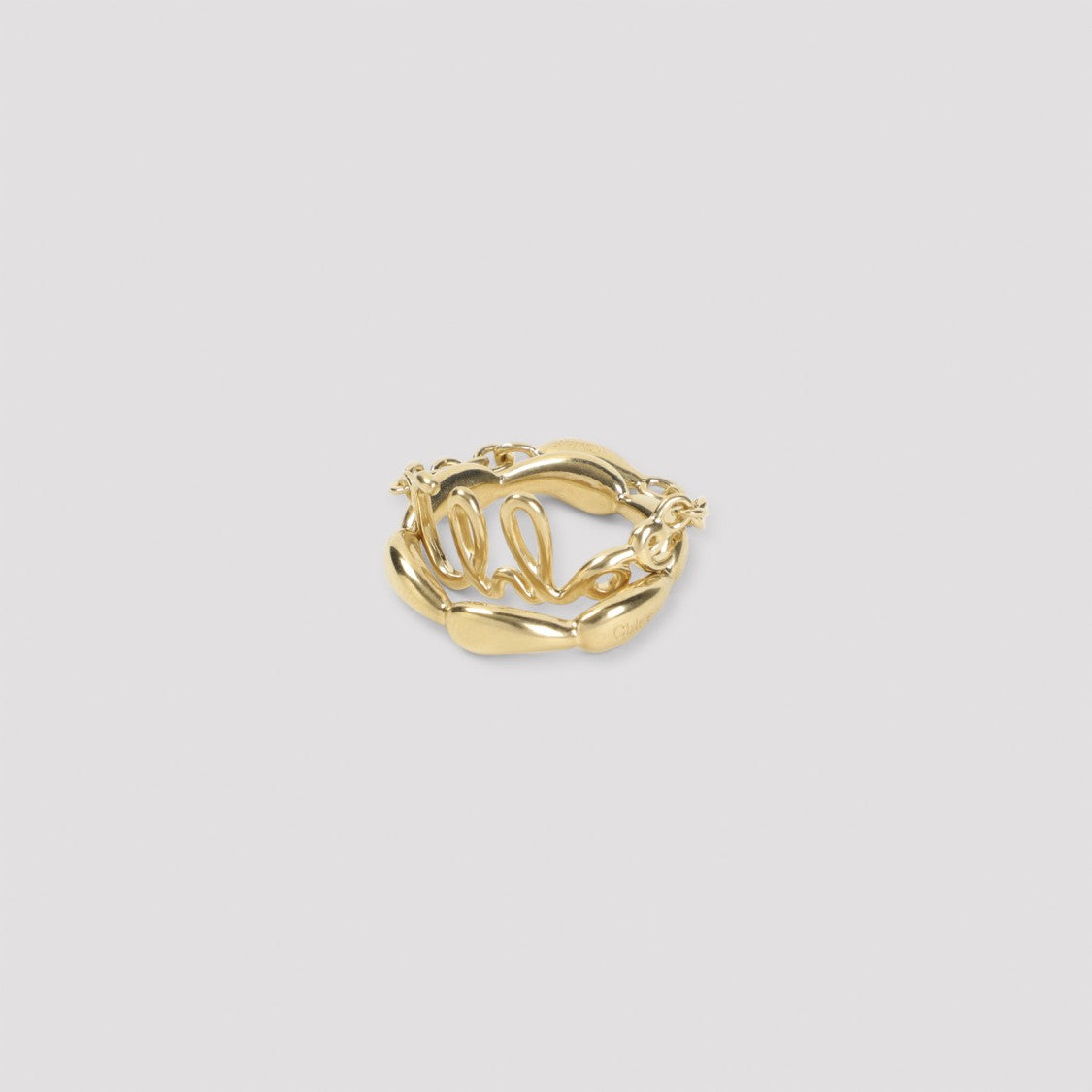 Chloé Vintage Gold Brass Ring Set