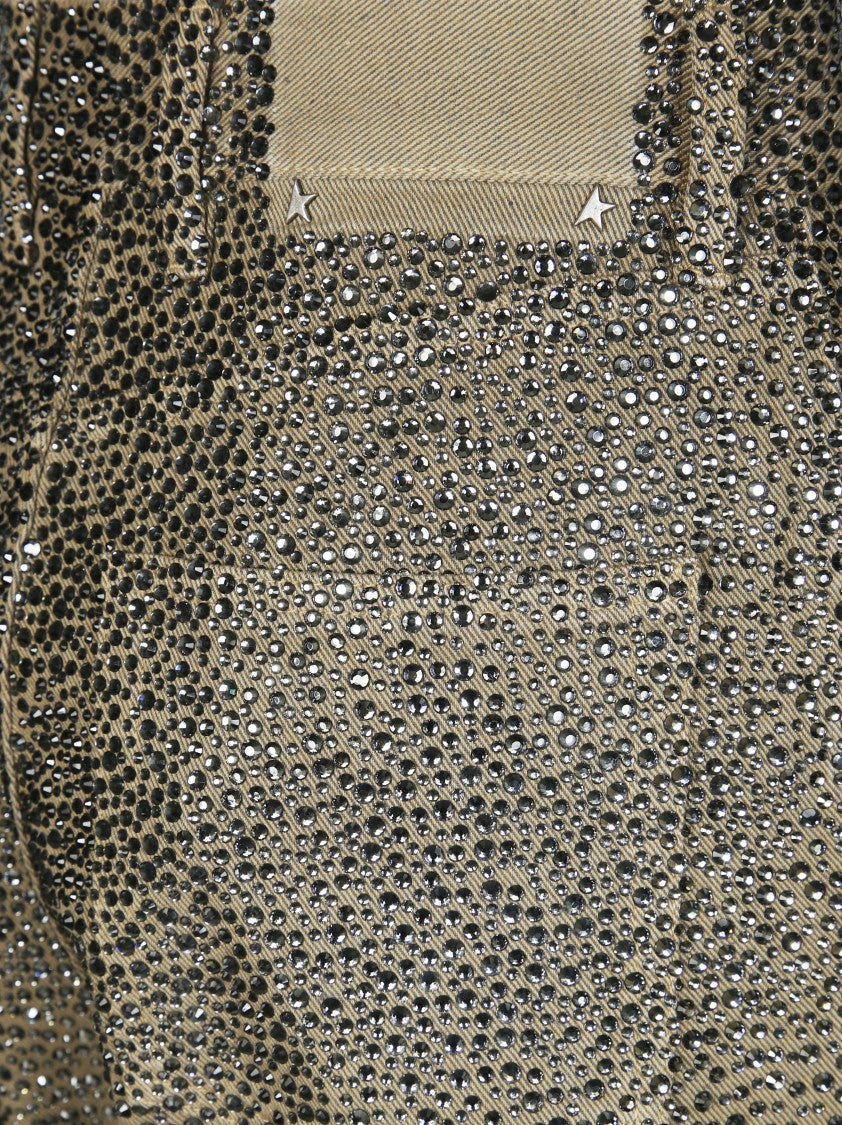 Golden Goose Straight-Leg Pants With Gradient Crystal Embellishment