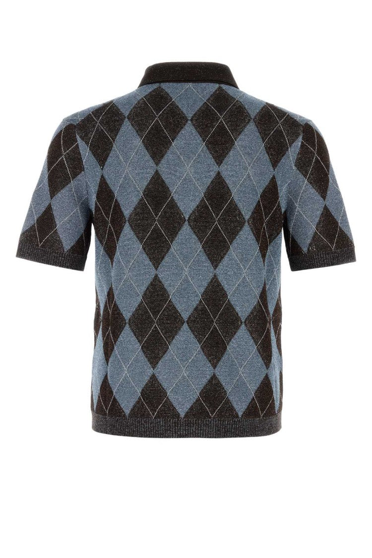 Gucci Embroidered Wool Blend Polo Shirt