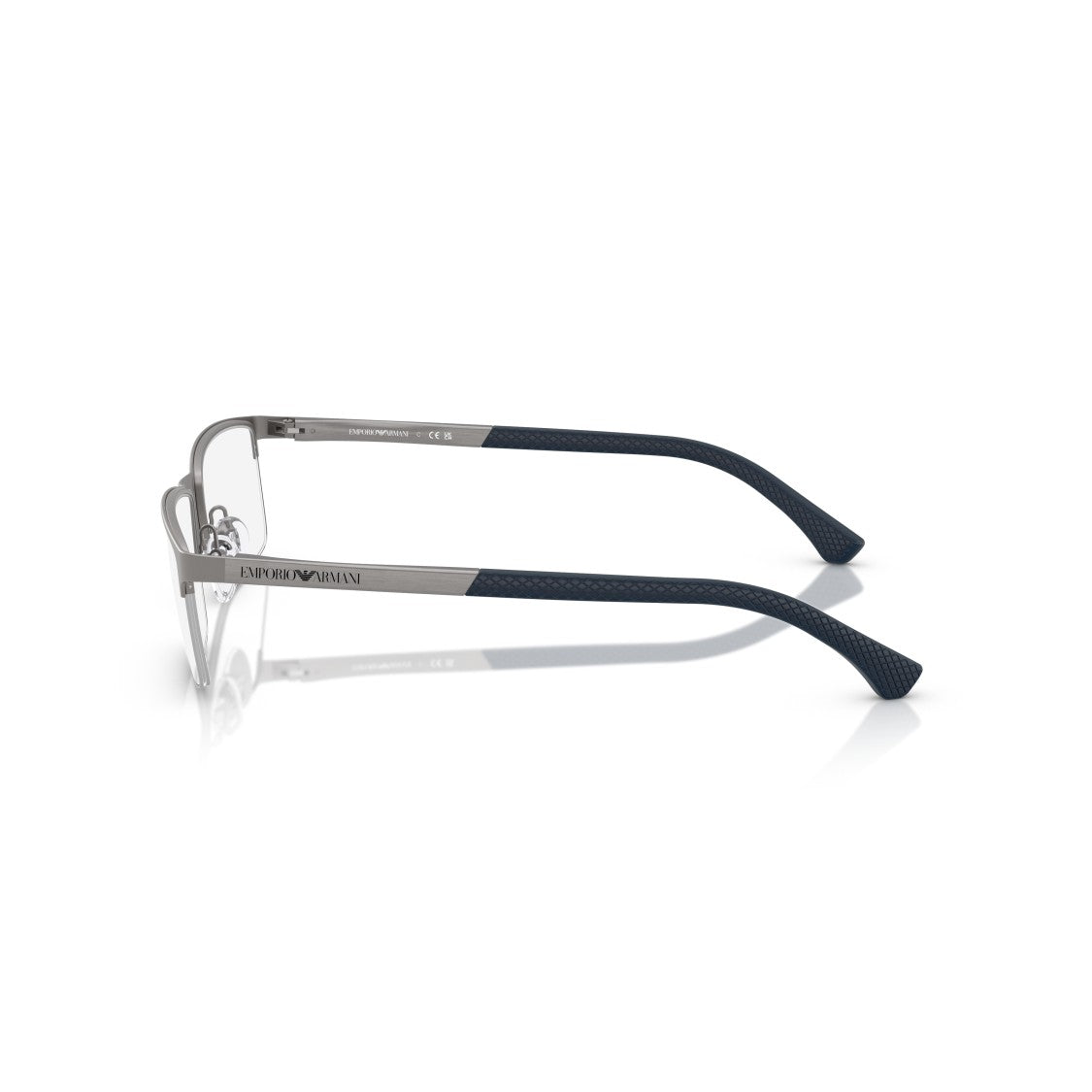 Emporio Armani 0Ea1041 Rectangular Metal Frame Eyeglasses With Textured Tips