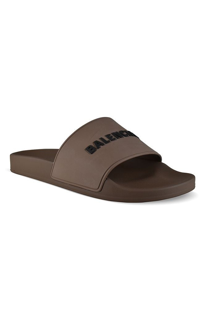 Balenciaga Taupe Rubber Pool Slippers