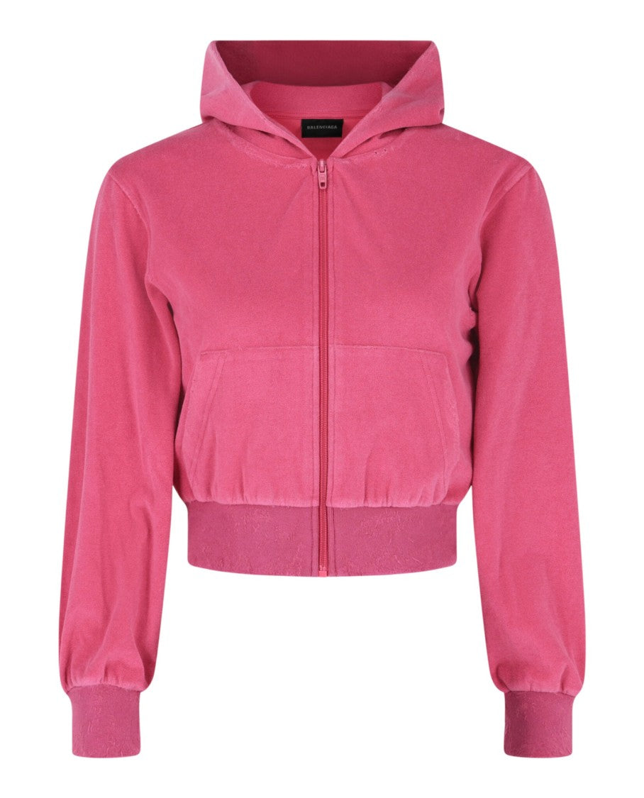 Balenciaga Rhinestone-Embellished Cropped Tracksuit Jacket