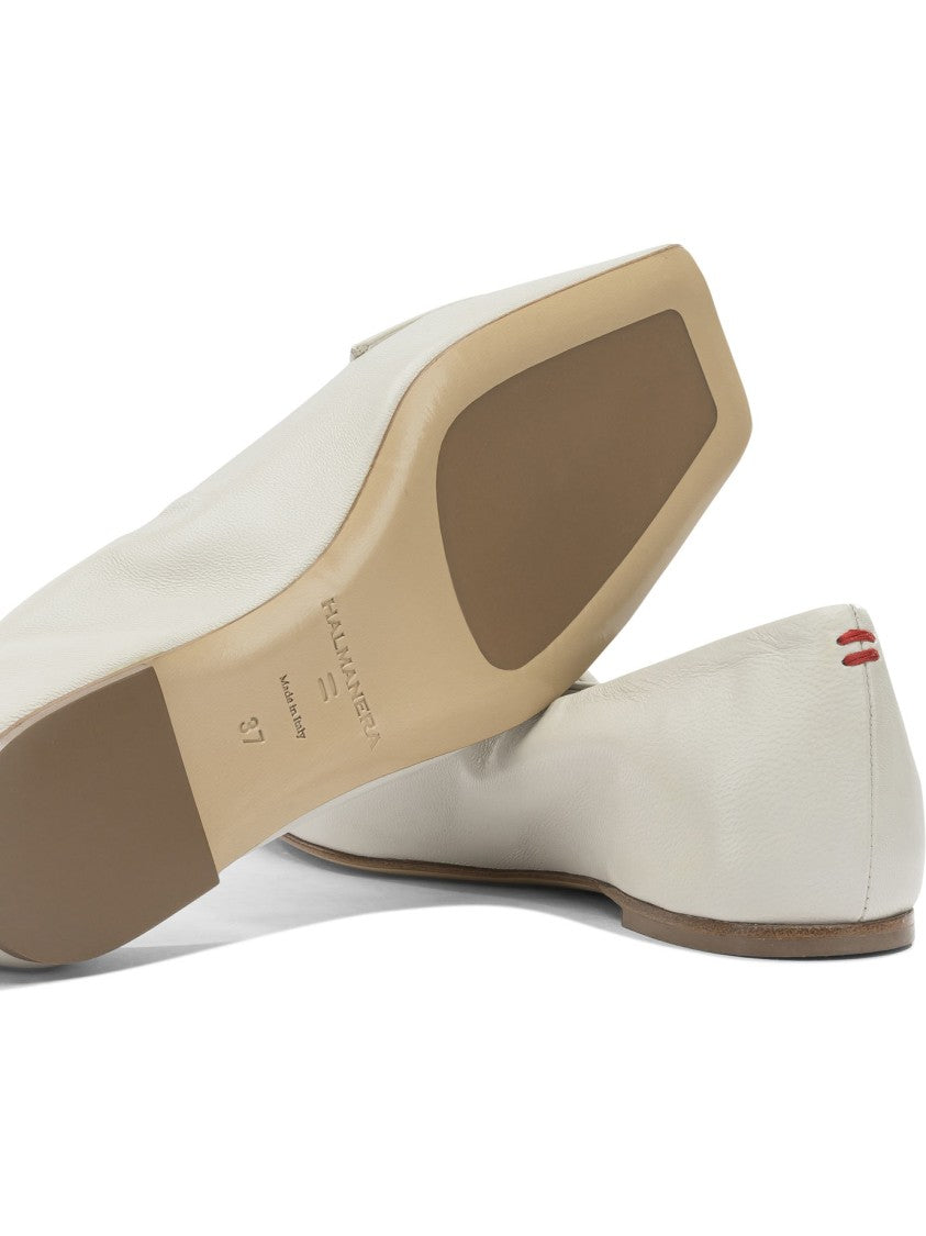 Halmanera Pointed Toe Loafers With Decorative Strap And Metal Accents