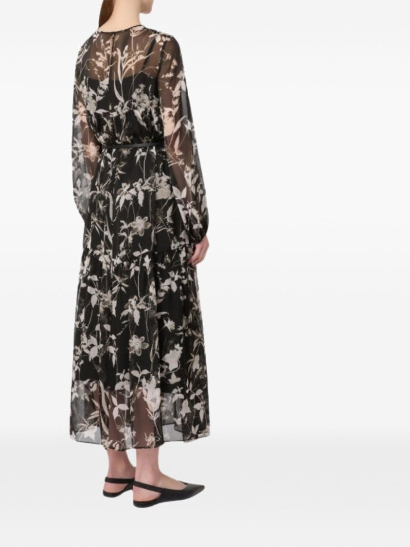Max Mara Ankle-Length Floral Print Maxi Dress