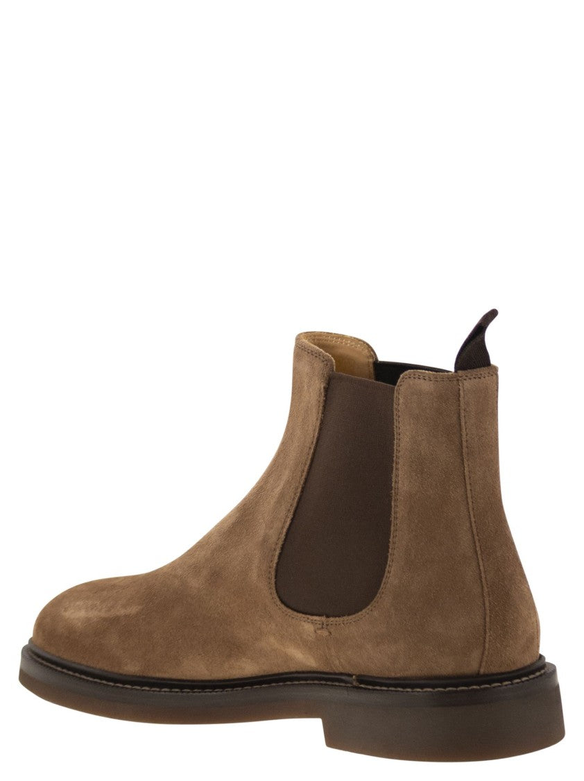 Brunello Cucinelli Chelsea Boot In Suede