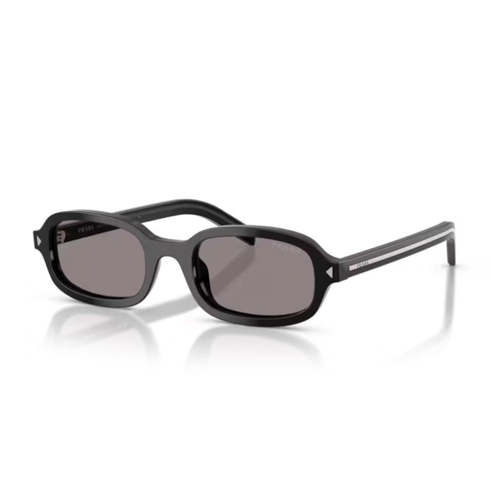 Prada Black Pr D06s Oval Acetate Sunglasses