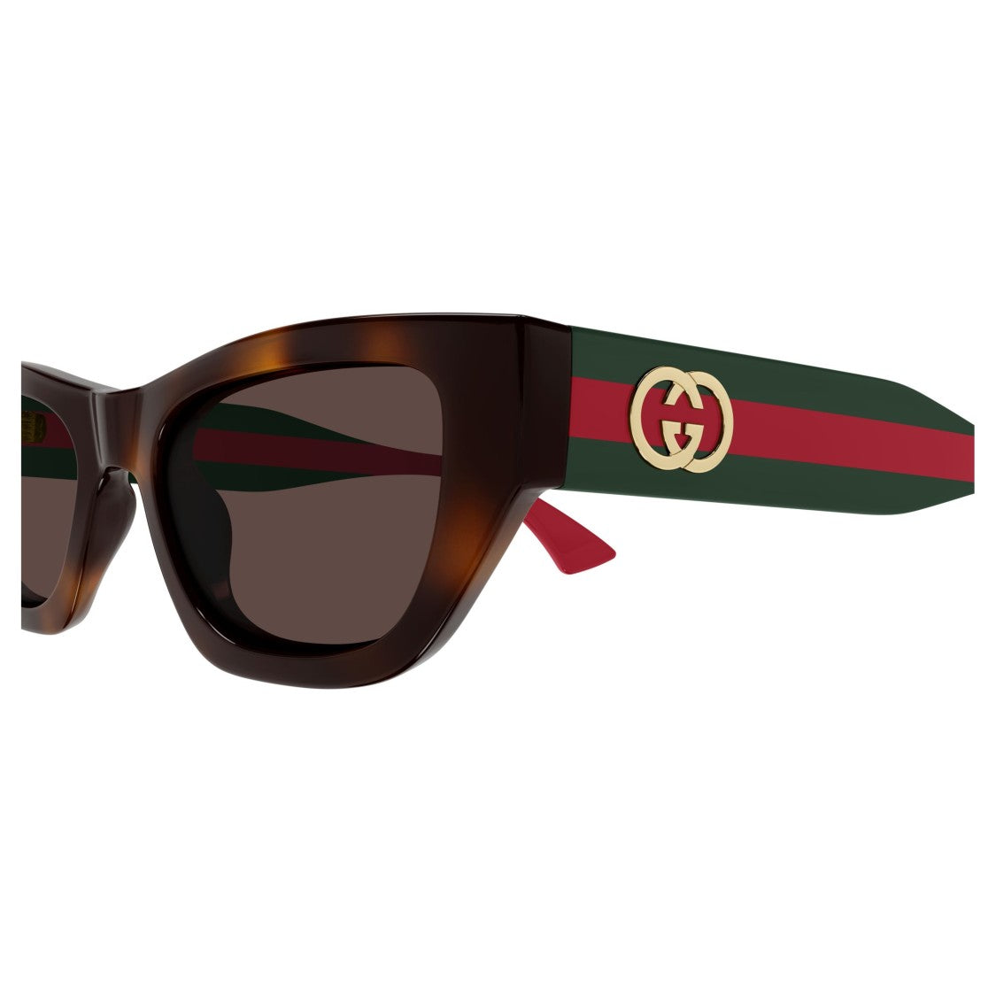 Gucci Gg2116s Bold Rectangular Tortoiseshell Sunglasses