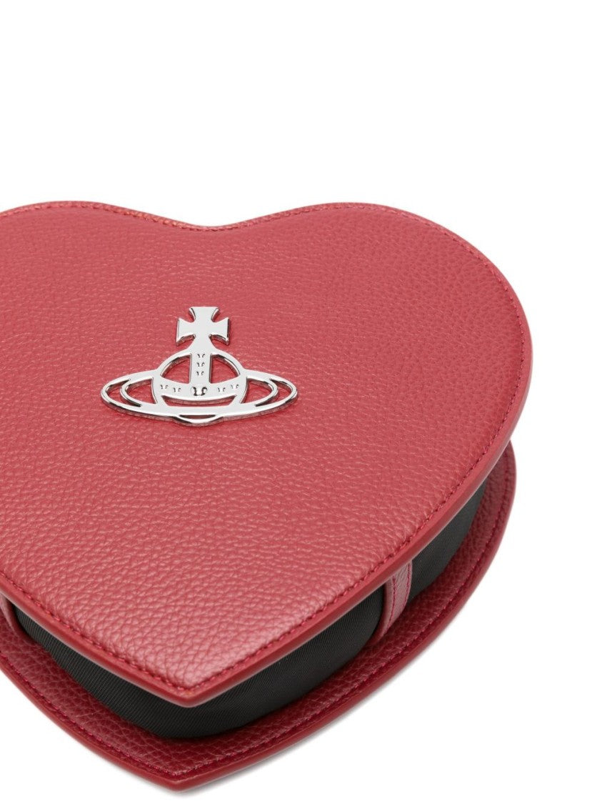 Vivienne Westwood Heart-Shaped Red Leather Bag With Orb Detail